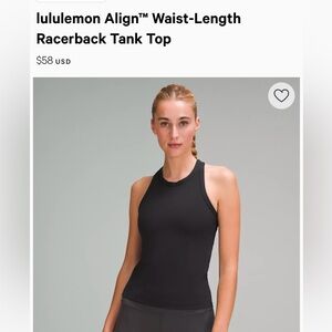 Lululemon align tank (hip length) size 6